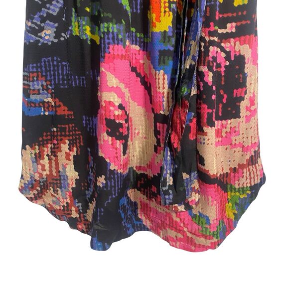 Anthropologie Astrid Needlepoint Mini Dress Navy Black Floral Cottagecore Size M - Picture 6 of 16